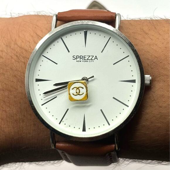 Silver & Brown Sprezza Men's Watch - Picture 1 of 5